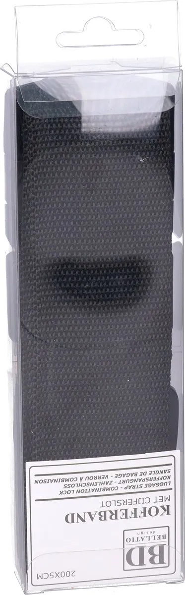 Bellatio Design Bagageriem 200x6cm - 4 Stuks - Zwart