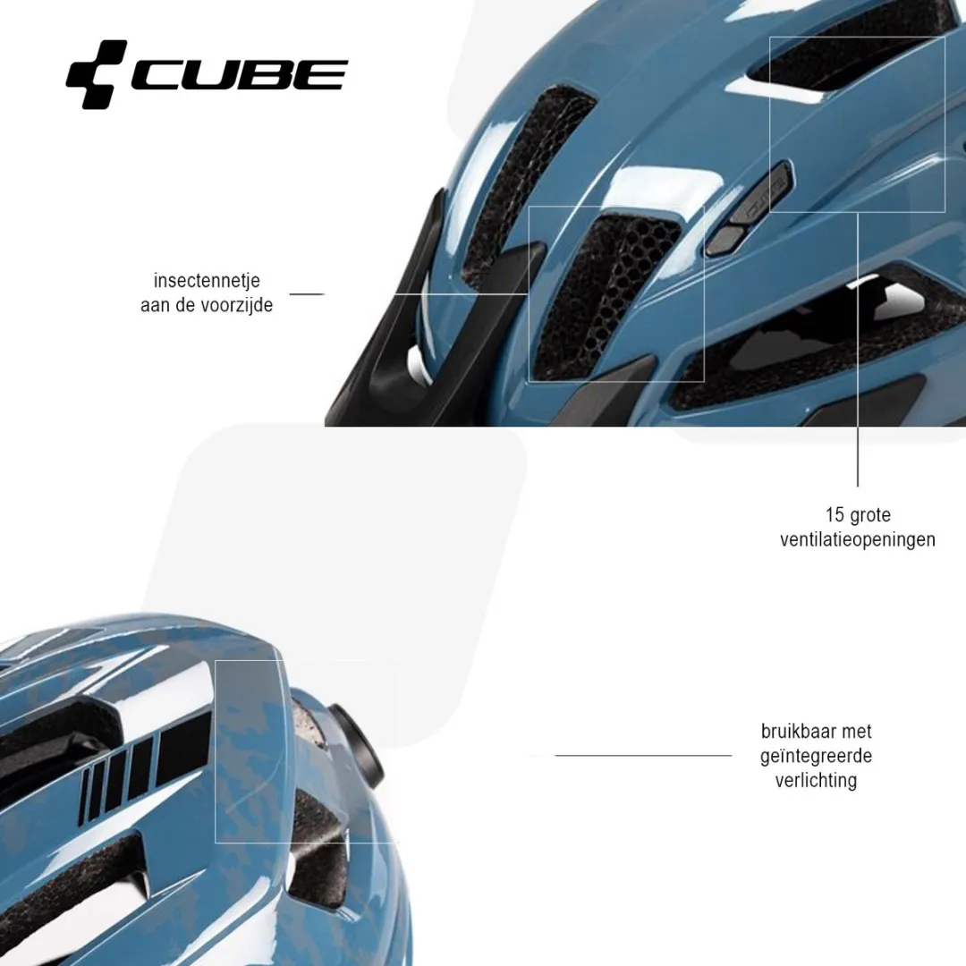 Cube Steep Fietshelm 49-55cm - Donkerblauw
