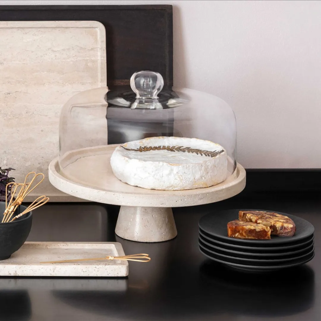 Villeroy & Boch Cloche Manufacture Travertine Ø25,5cm - Transparant