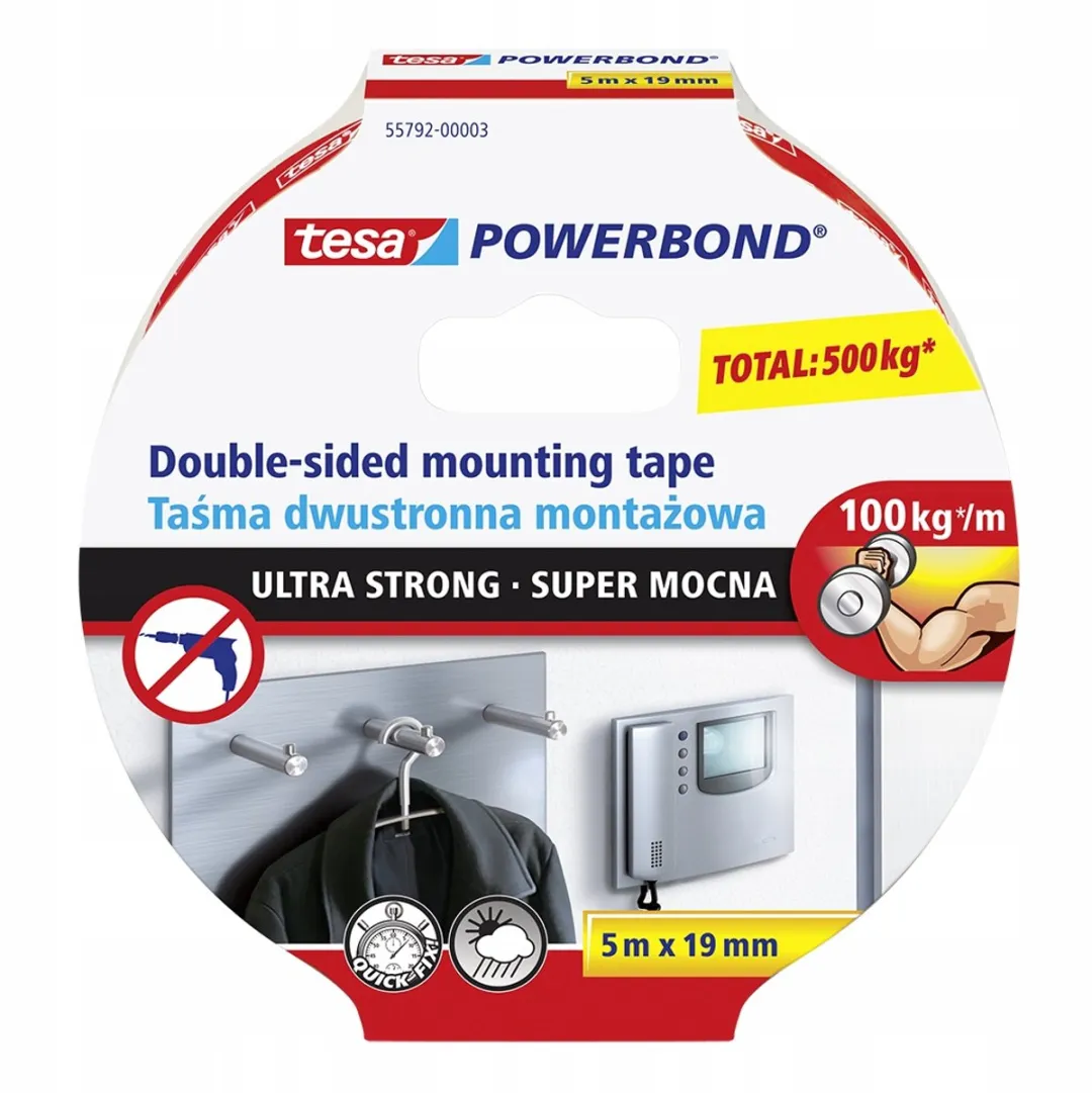 Tesa Powerbond Ultra Sterke Montagetape 5m x 19mm