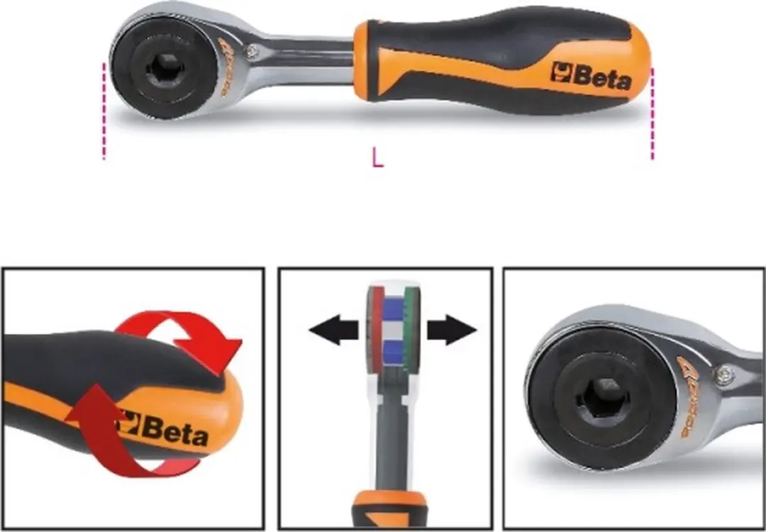 Beta 860/58 Ratel 1/4" - Met bithouder en draaibare handgreep - afbeelding 3 van 3