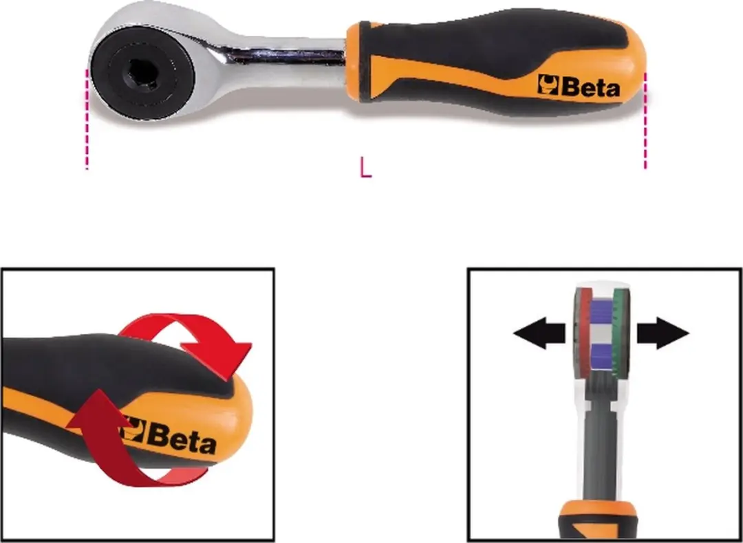 Beta 860/58 Ratel 1/4" - Met bithouder en draaibare handgreep - afbeelding 2 van 3