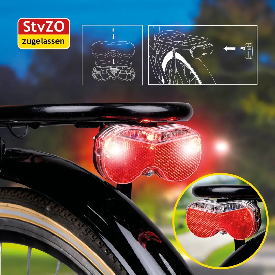 Dunlop K-mark Fietsachterlicht - Zwart