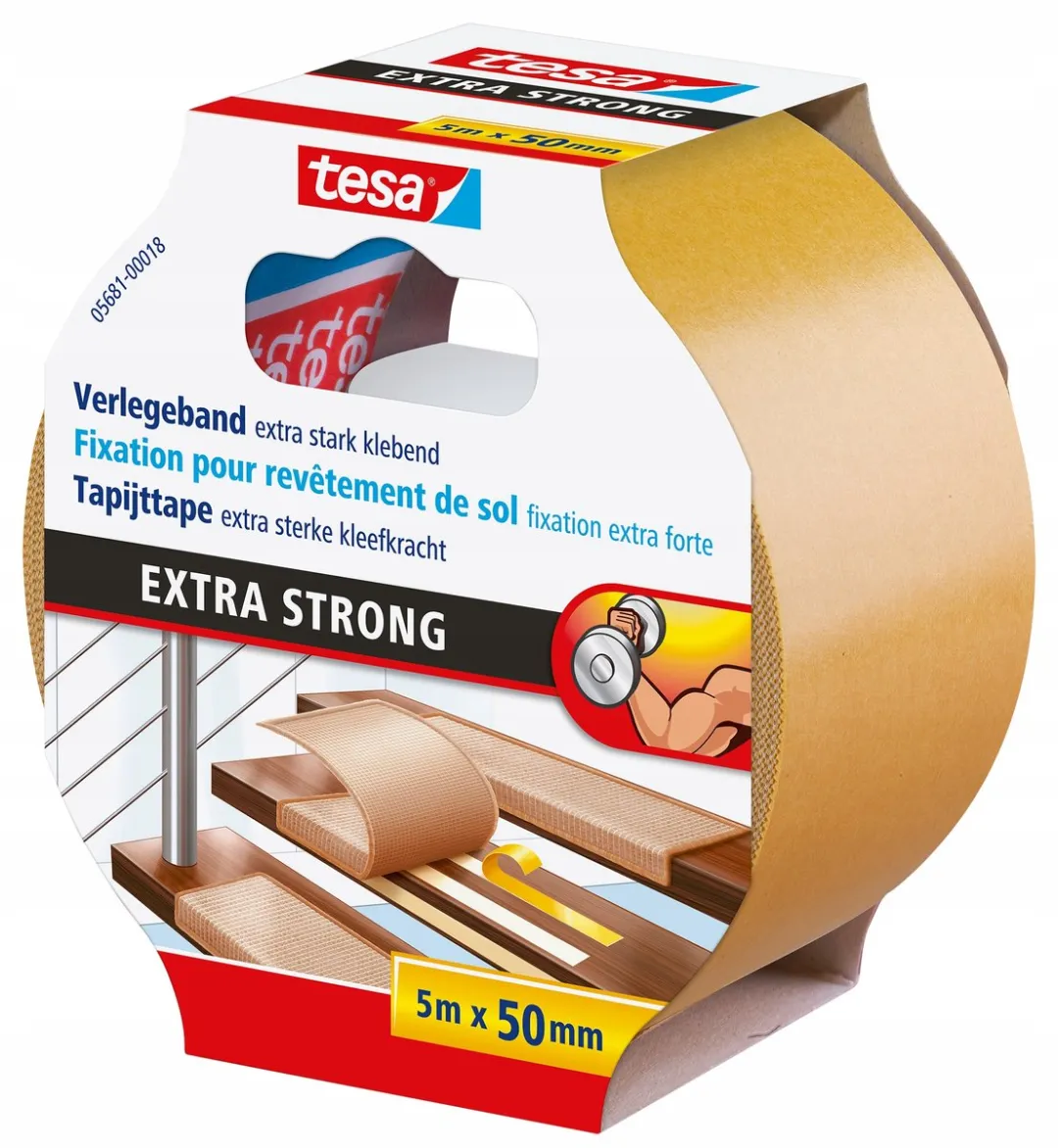 Tesa Extra Strong Bevestigingstape 5m x 50mm - Oranje