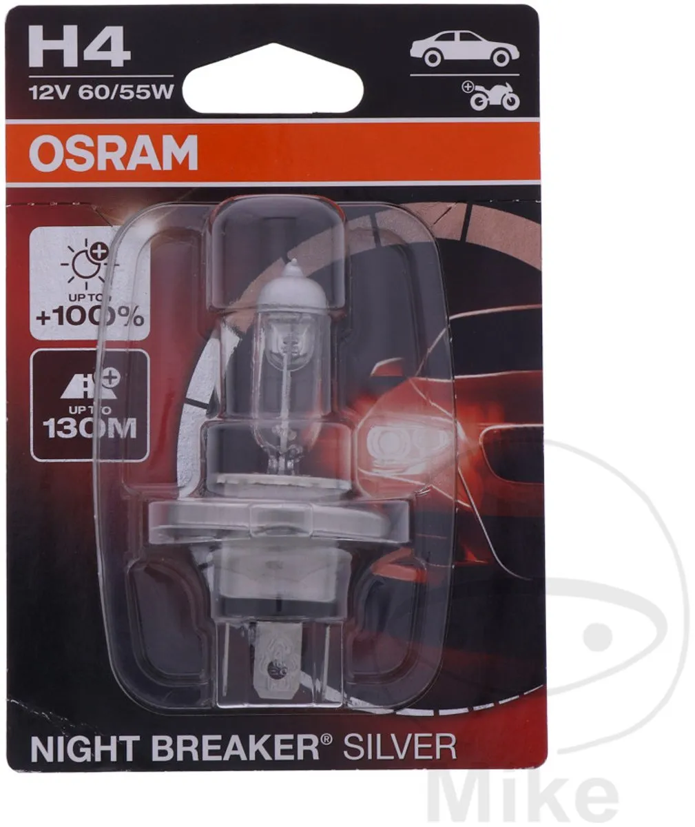 Osram Night Breaker Silver H4 Autolamp 12V 60/55W