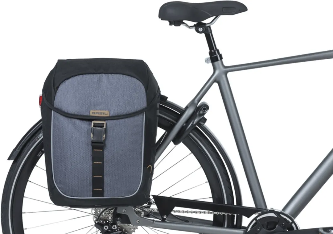 Basil Miles Dubbele Fietstas MIK 34L - Grijs