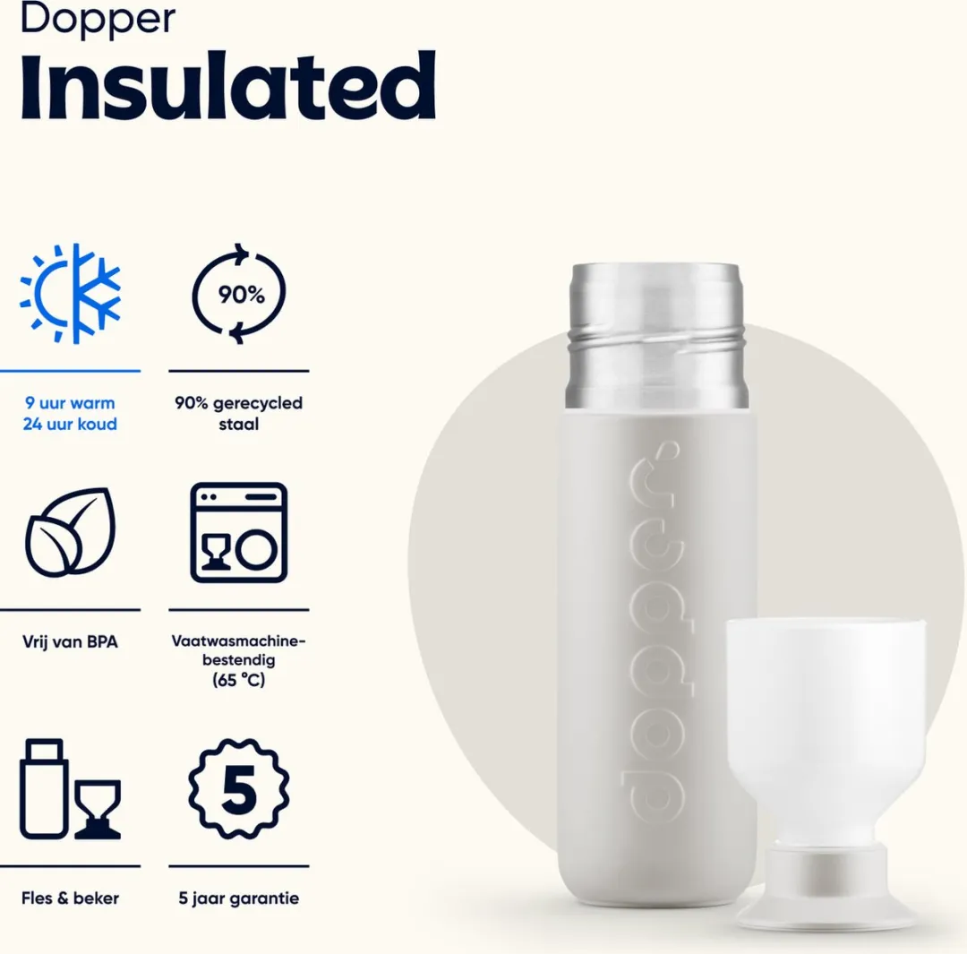 Dopper Insulated 5319 Drinkfles 350ml - Gentle Grey