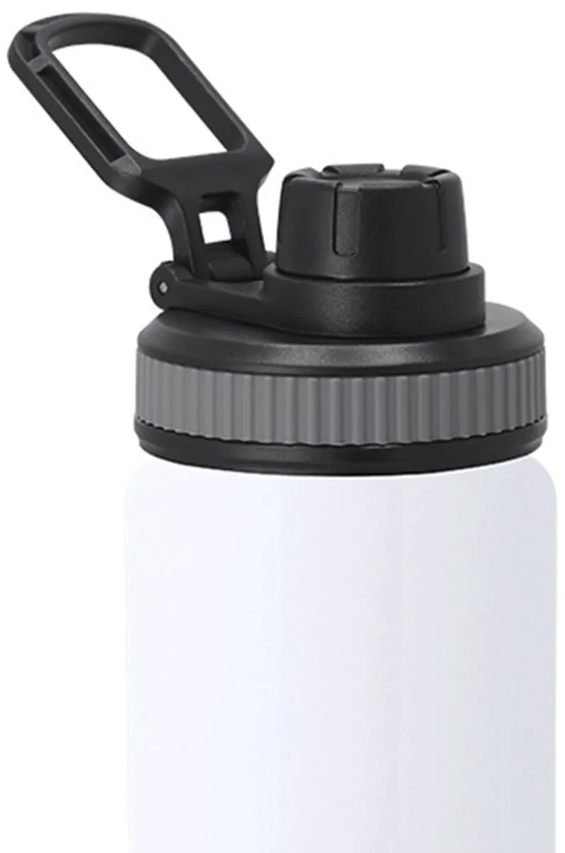 Bellatio Design Fitmaster Waterfles 800ml - Metallic Wit - 2 Stuks
