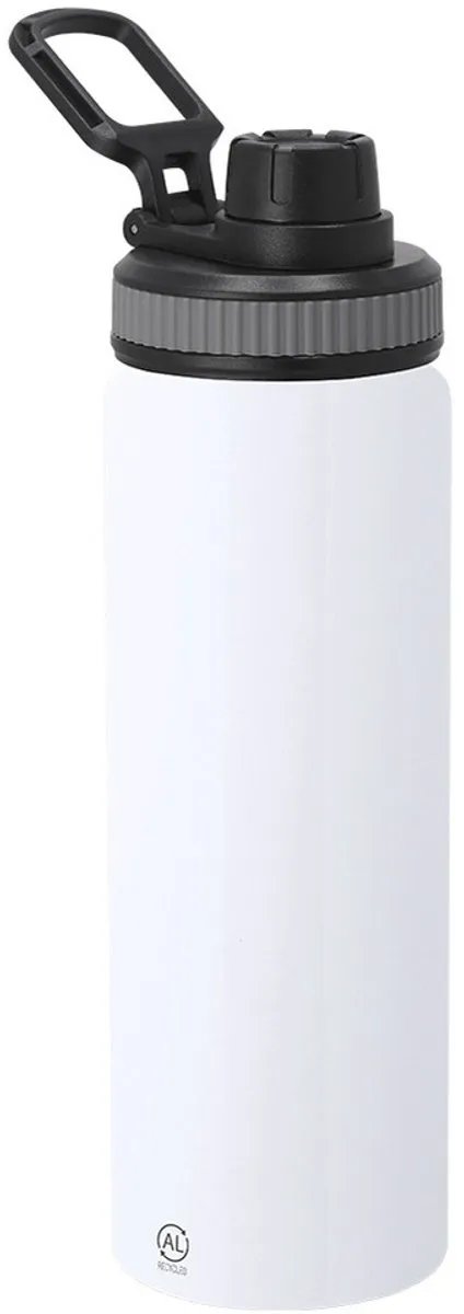 Bellatio Design Fitmaster Waterfles 800ml - Metallic Wit - 2 Stuks