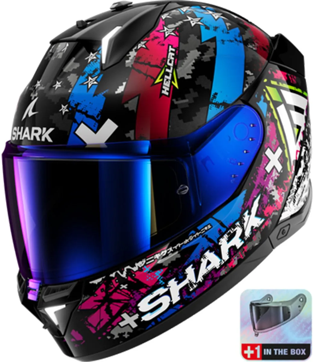 Shark SKWAL i3 Hellcat Integraalhelm - XS - Zwart/Chrom Blauw