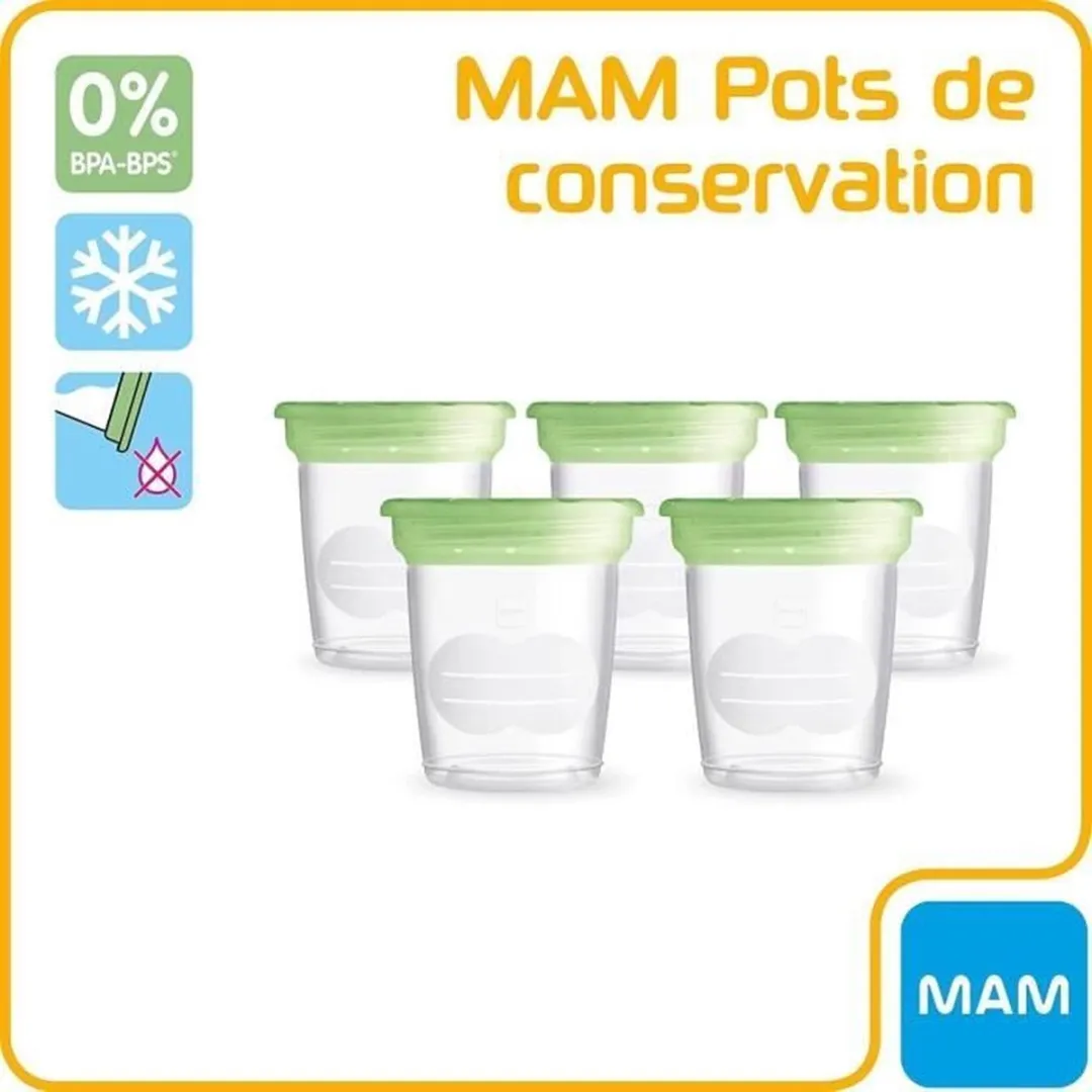 MAM Container 120ml - 5 Stuks Groen