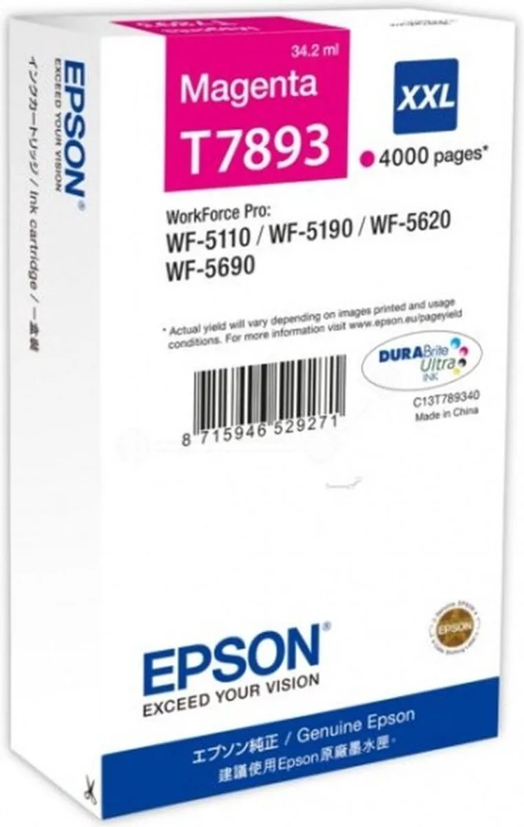 Epson T9083XL Magenta Inktcartridge 39ml