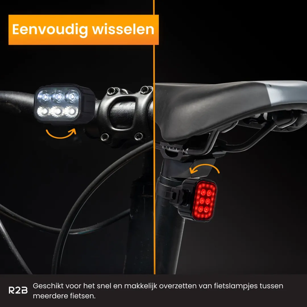 R2B Fietslicht Straps Set - 2 Stuks - 350 Lux