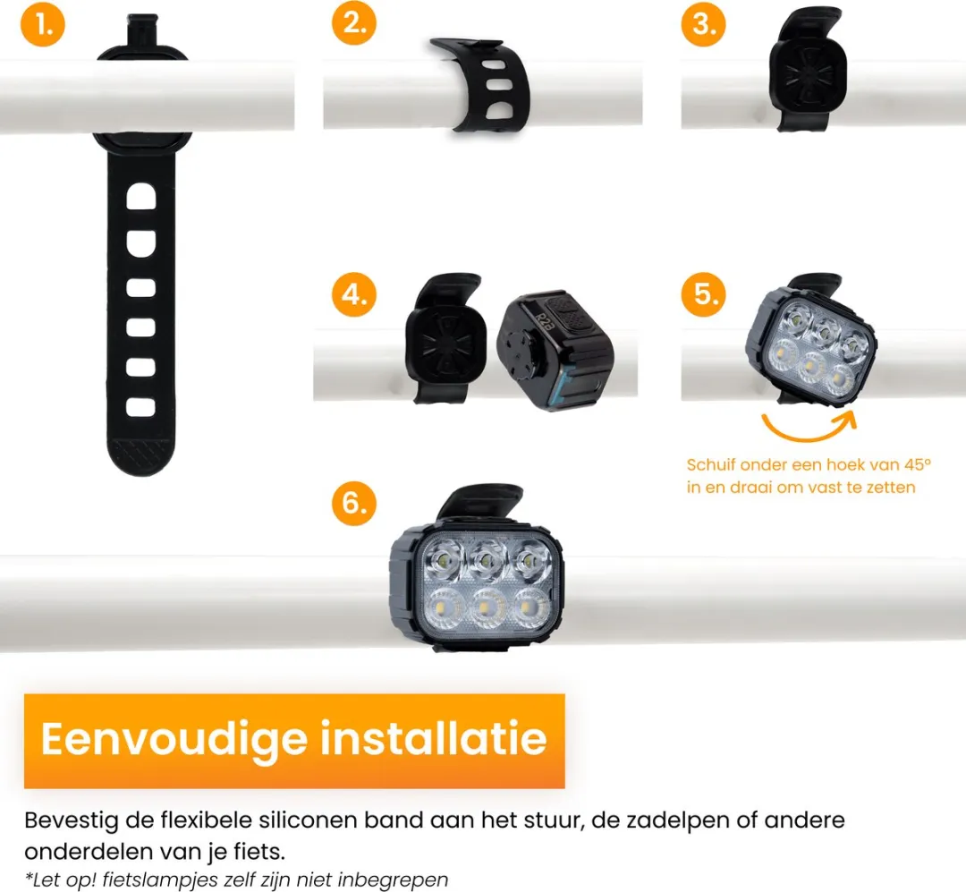 R2B Fietslicht Straps Set - 2 Stuks - 350 Lux