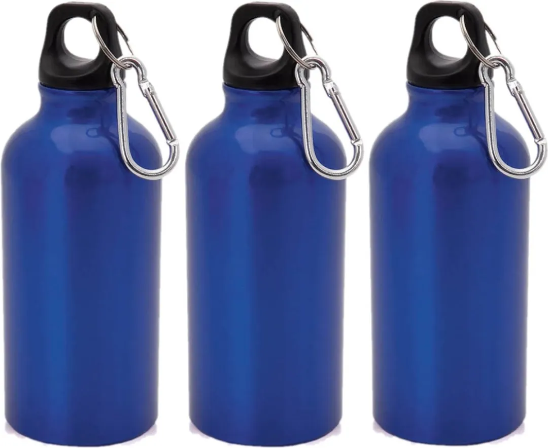Bellatio Design Aluminium Waterfles Blauw 400ml