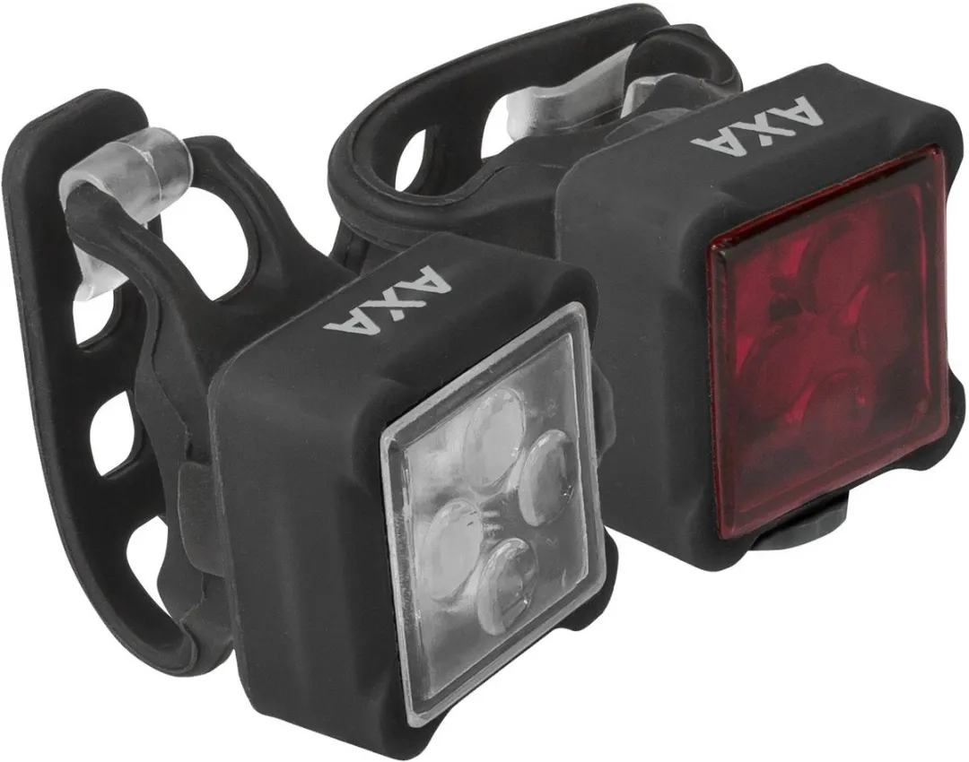 AXA Niteline 44 Fietsverlichting Set - LED - 450m Zichtbaarheid - 4 Standen - Zwart