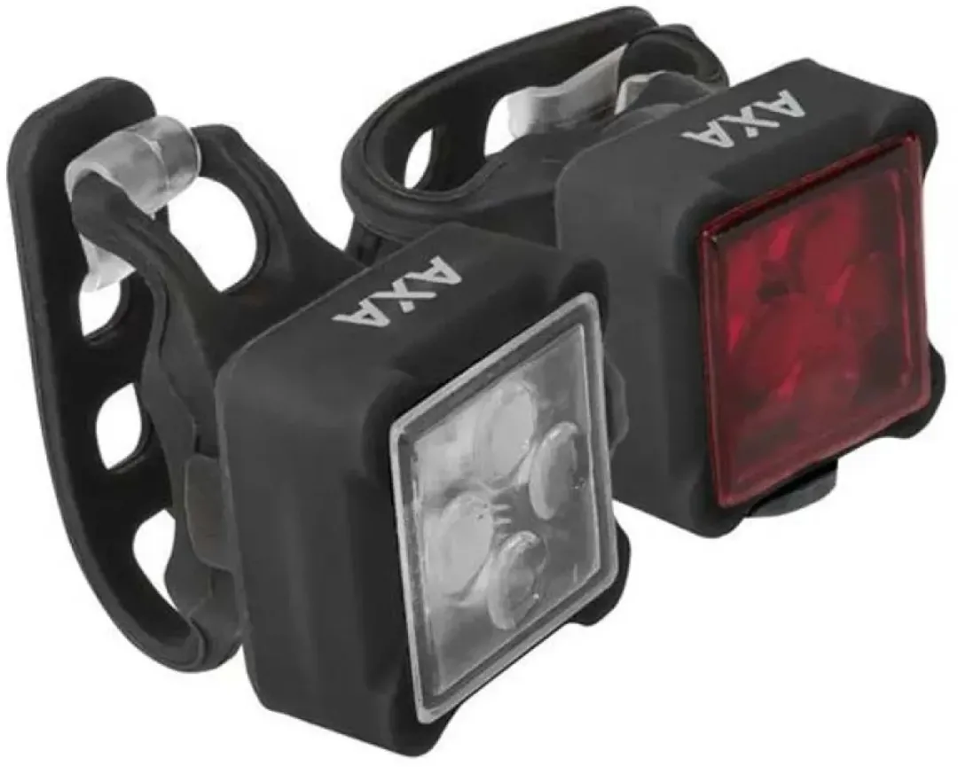 AXA Niteline 44 Fietsverlichting Set - LED - 450m Zichtbaarheid - 4 Standen - Zwart