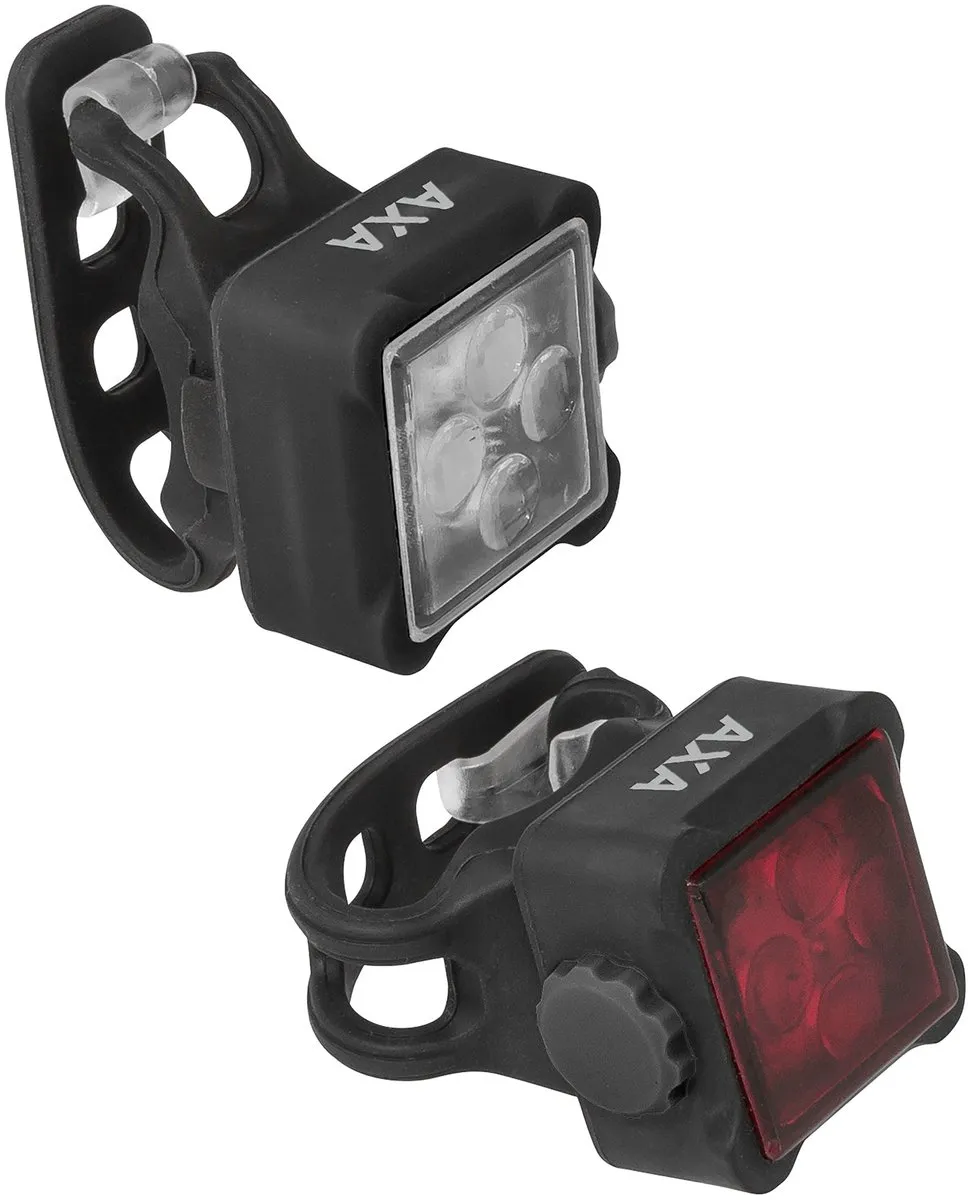 AXA Niteline 44 Fietsverlichting Set - LED - 450m Zichtbaarheid - 4 Standen - Zwart