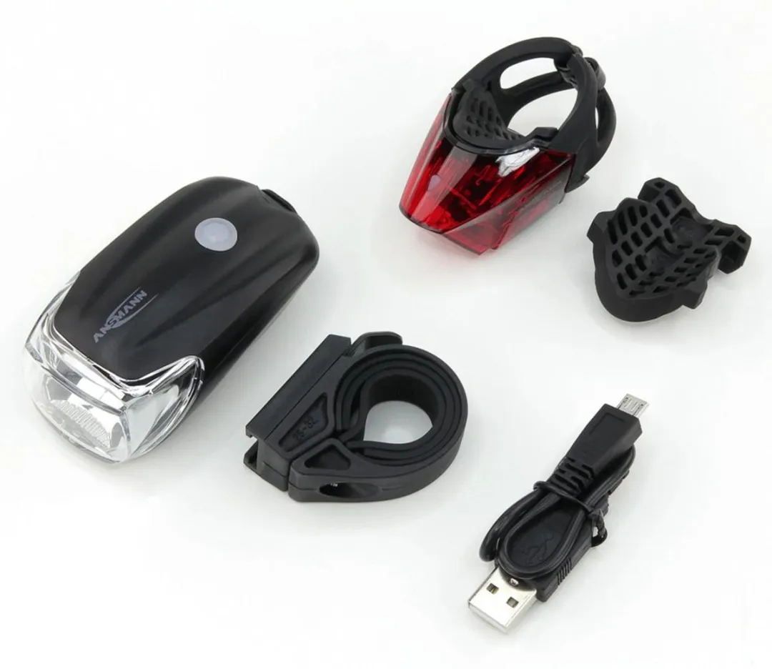 Ansmann Fietslamp Combo LED AKKU - 35 Lux - Zwart