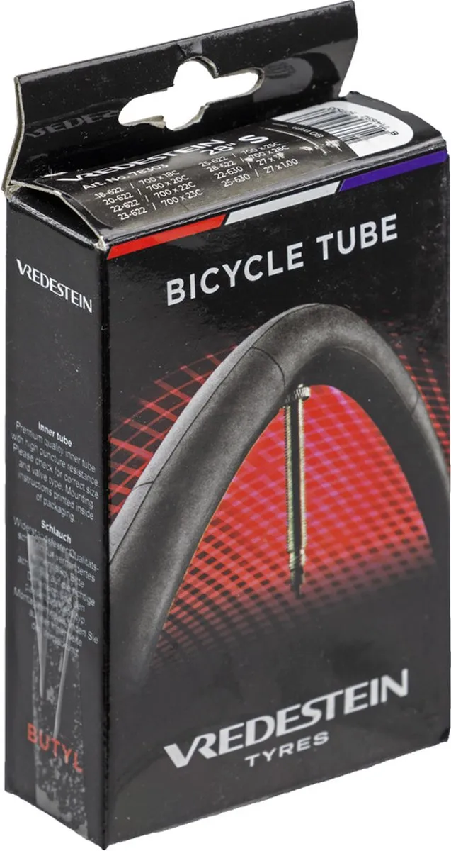 Vredestein Binnenband RACE 700x18/28C Presta - Zwart