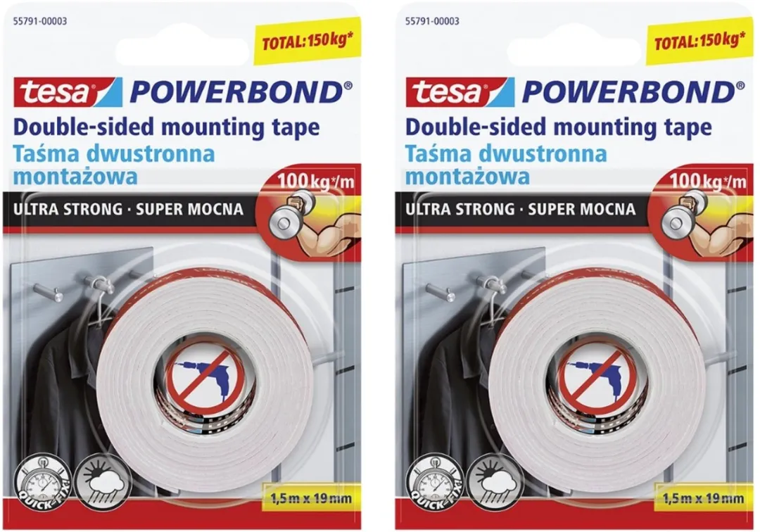 Tesa Powerbond Ultrasterk Dubbelzijdig Tape 19mm