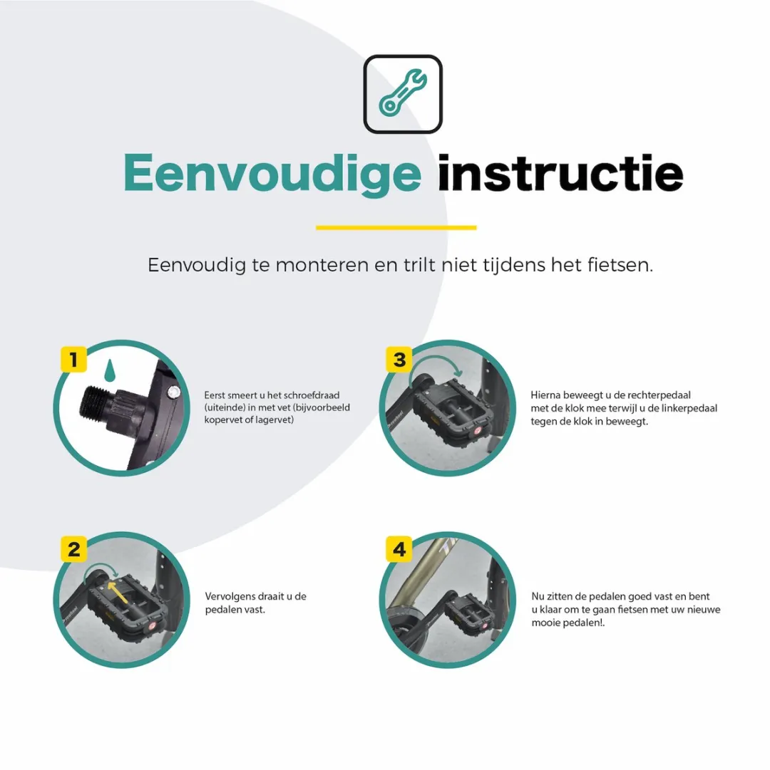 Voltano Antislip E-bike Pedalen 421115 - Zwart