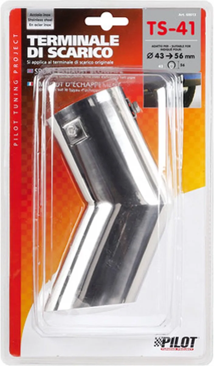 Lampa TS-41 RVS Uitlaatpijp 43mm - Zilver