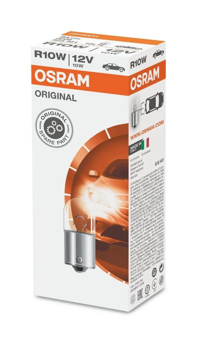 Osram R10W Lamp 12V 10W BA15S - Scooter 125cc - afbeelding 4 van 6