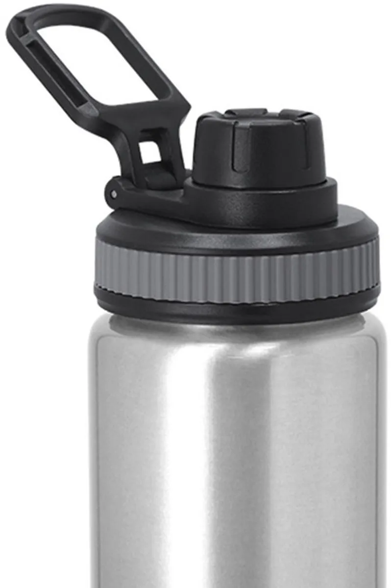 Bellatio Design Fitmaster Waterfles 800ml - Metallic Zilver - 2 Stuks