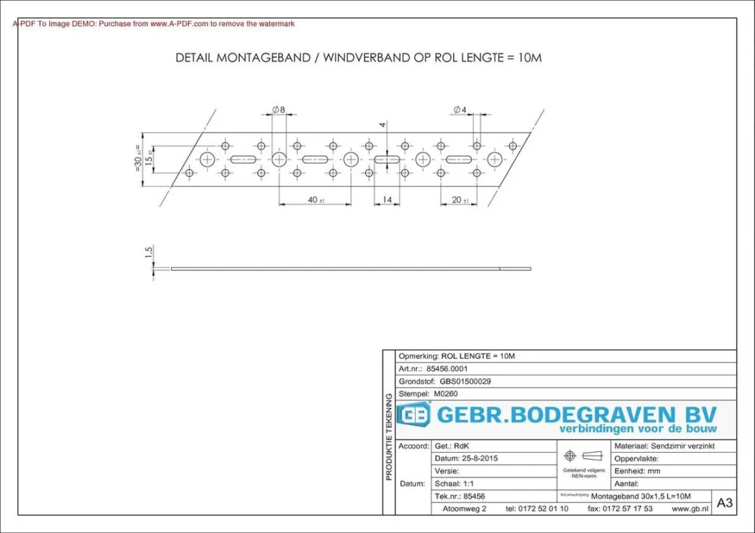 GB Montageband 10m 30x1.5mm