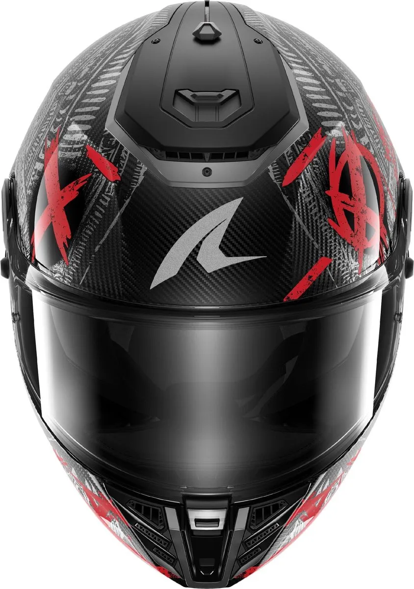 Shark Spartan RS Shiever Carbon Helm - XS - Zwart/Koolstof/Rood