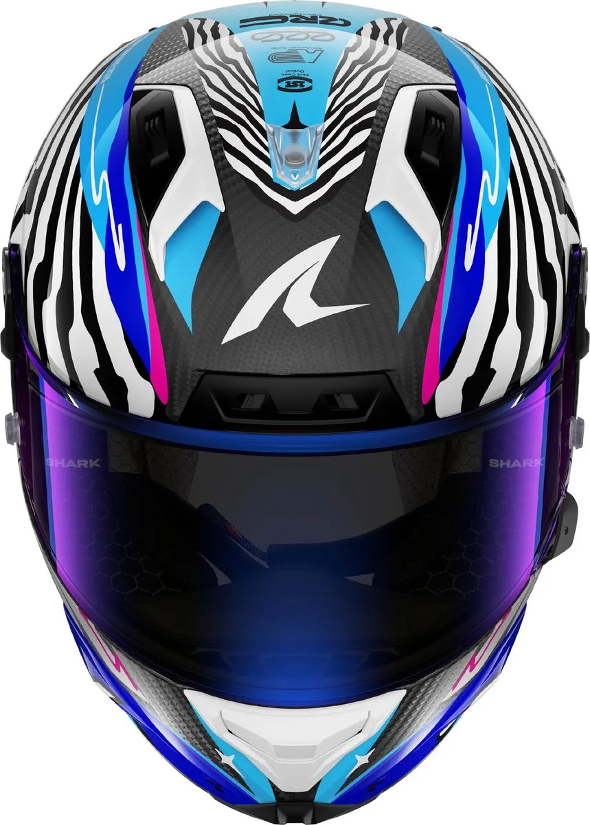 Shark Aeron Speed Fancy Carbon Helm - 2XL - Blauw/Wit
