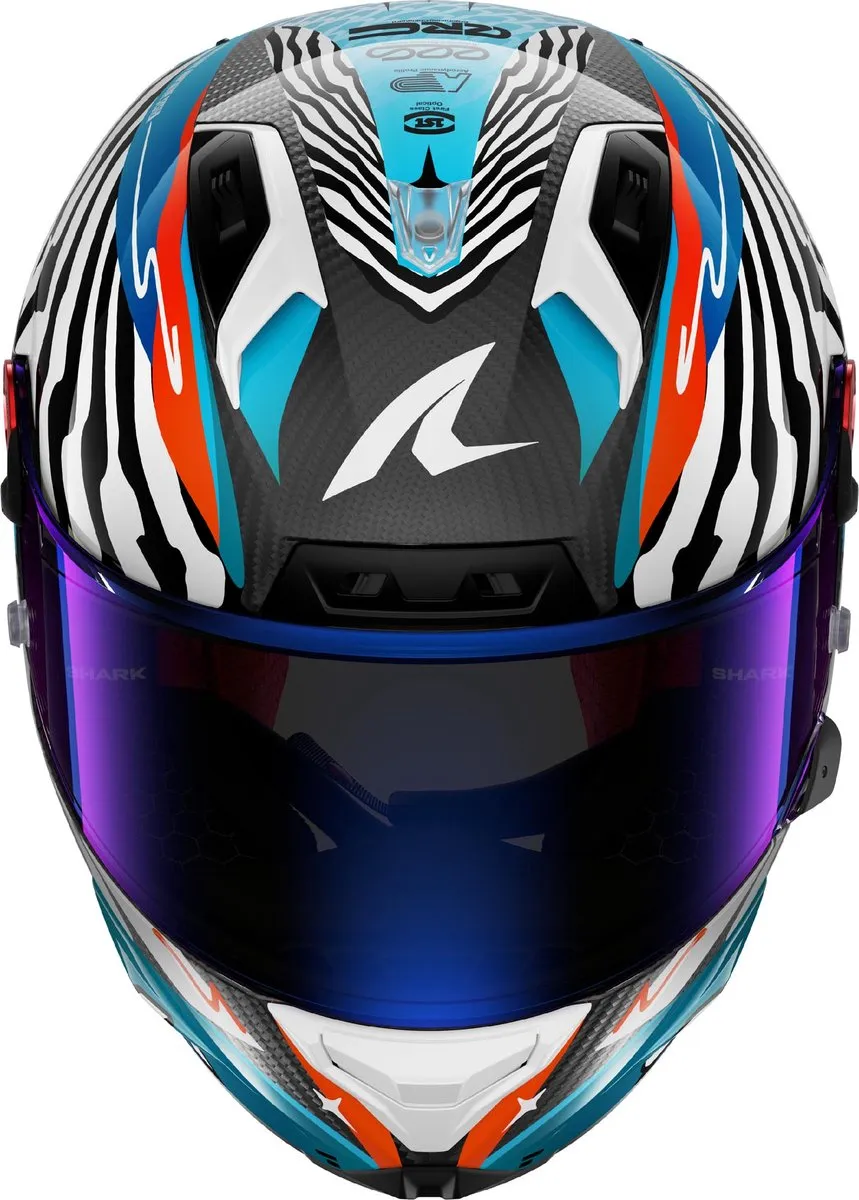Shark Aeron GP FIM 2 Speed Fancy Carbon Helm - L - Wit/Koolstof/Rood