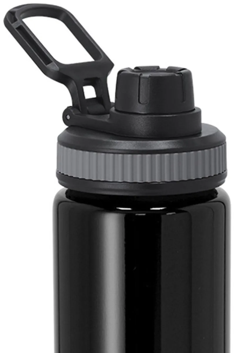 Bellatio Design Fitmaster Waterfles 800ml - Metallic Zwart - 2 Stuks