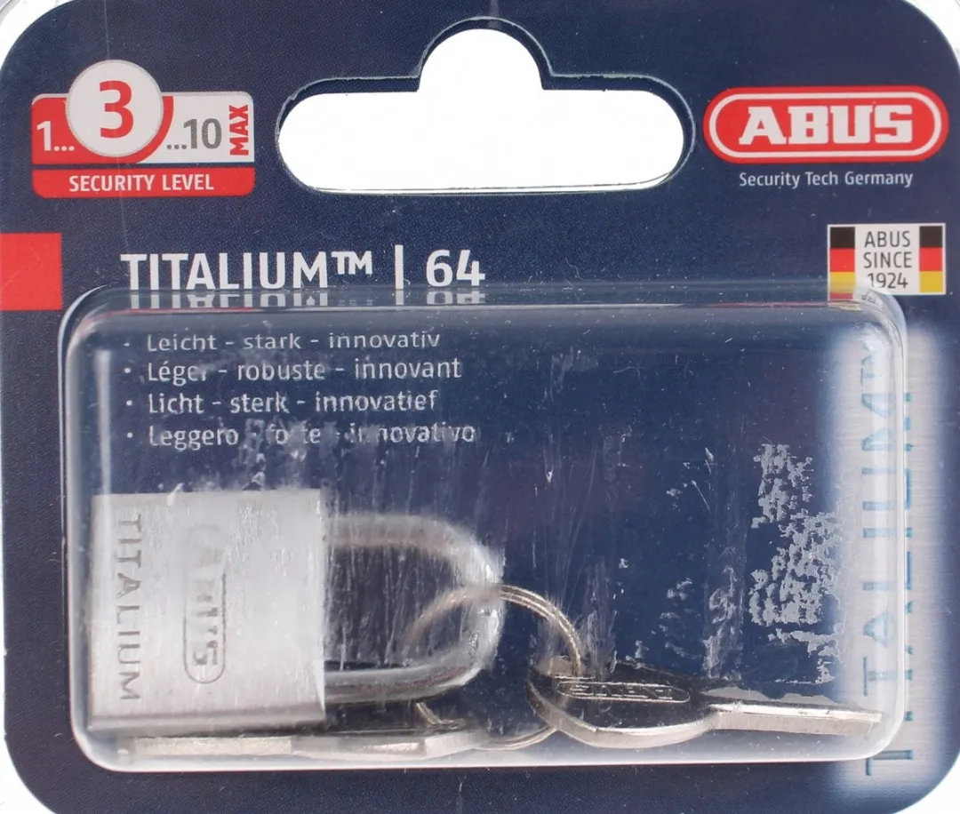 ABUS Titalium 64TI20 Hangslot 35x20x10mm - Zilver