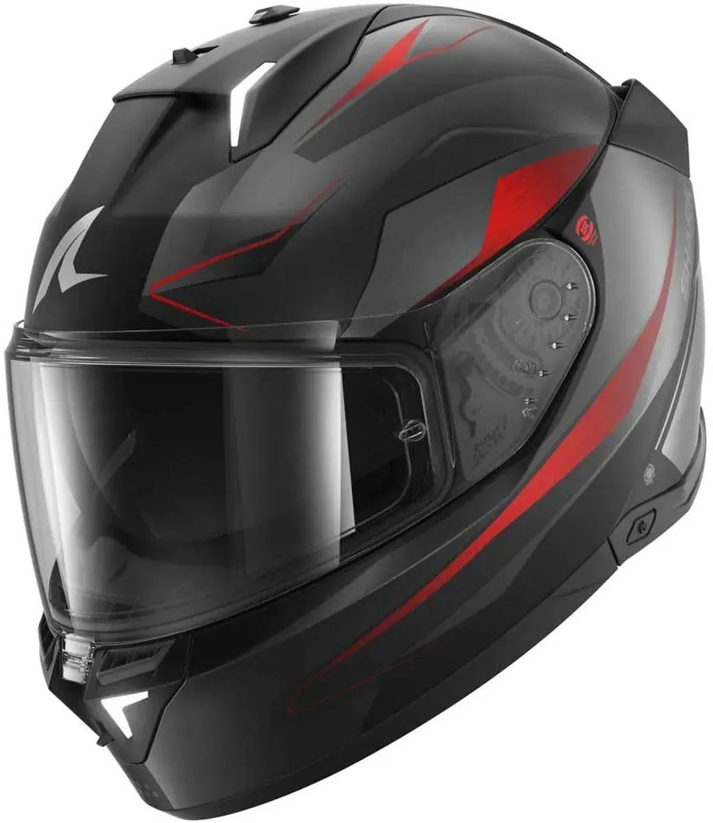 Shark Skwal i3 Mekarium Helm - M - Zwart/Rood/Anthraciet - afbeelding 6 van 6