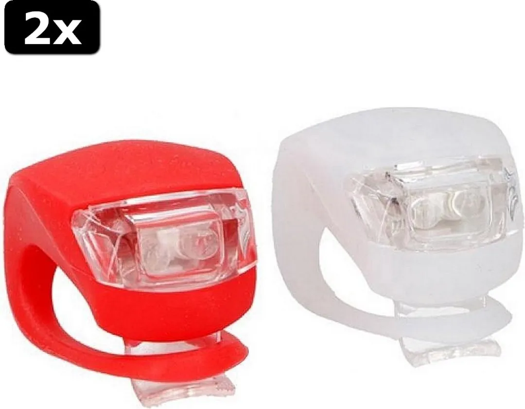 Dunlop LED Fietsverlichting Set 2 Stuks - Rood/Wit