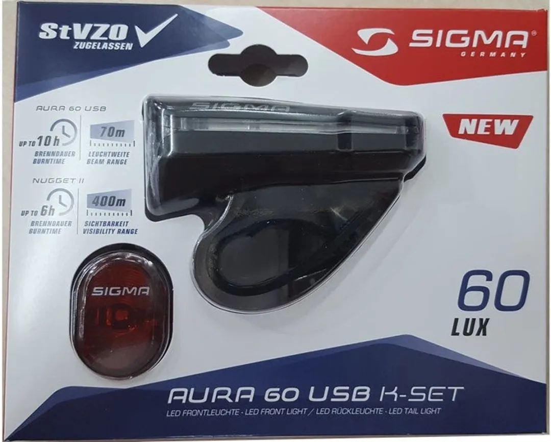 Sigma Aura 60 USB Nugget II Fietsverlichting - 60 Lux - Zwart