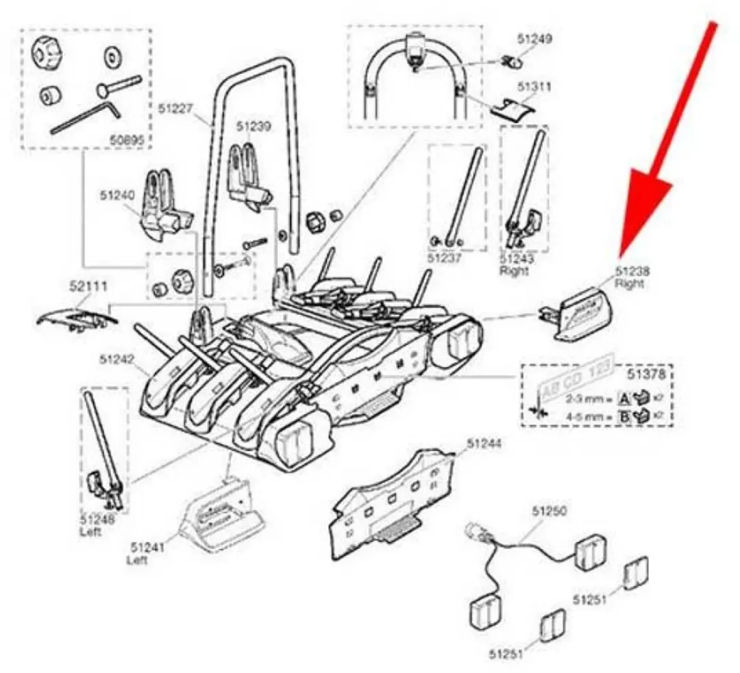 Thule TDD51238 Achterlicht Frame - Zwart