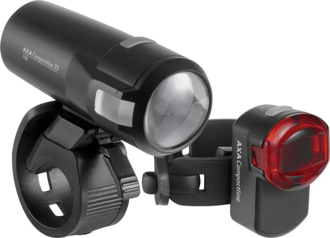 AXA Compactline 35 Lux Fietslampjes Voor & Achter