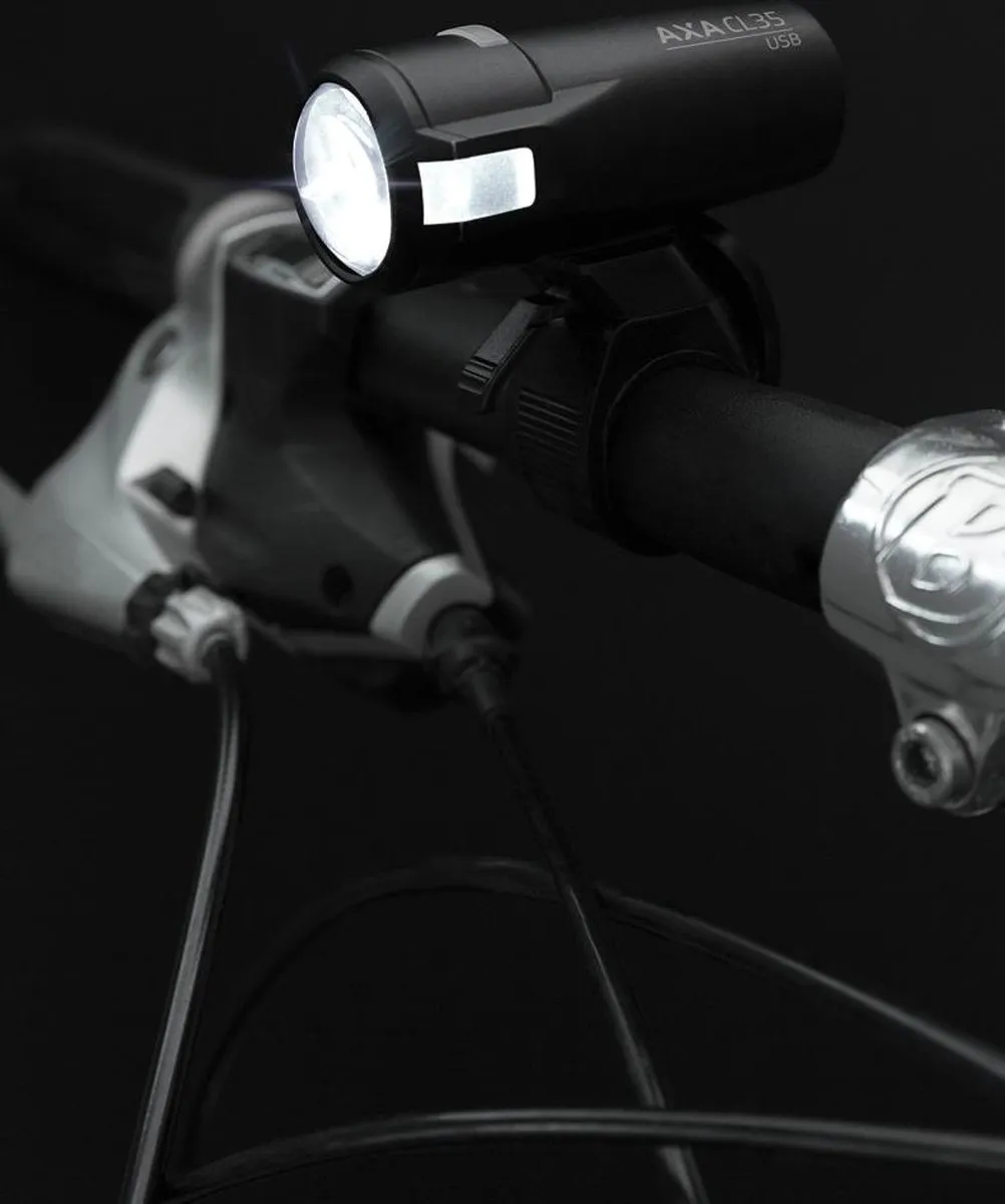 AXA Compactline 35 Lux Fietslampjes Voor & Achter - USB Oplaadbaar - Zwart