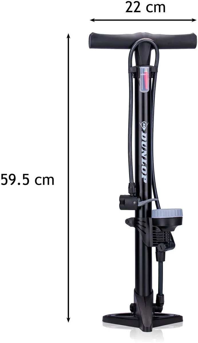 Dunlop Fietspomp met Drukmeter 14-delig - Zwart