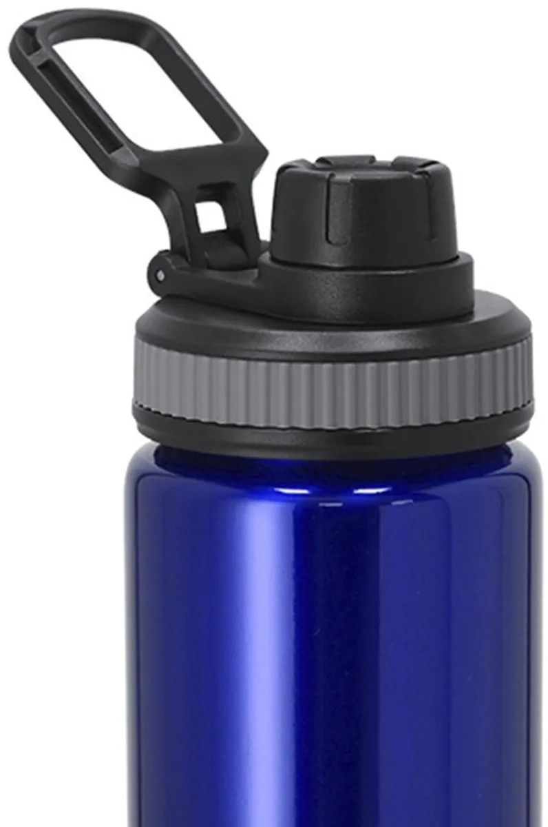 Bellatio Design Fitmaster Waterfles 800ml - Metallic Blauw - 2 Stuks
