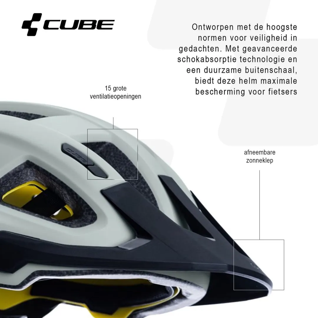 Cube Fleet Fietshelm - MIPS - 15 Ventilatiegaten - Grijs