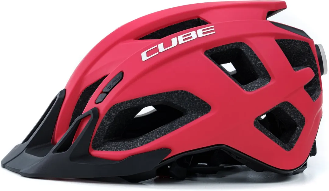 Cube Quest Fietshelm - 15 Ventilatiegaten - LED - XL - Matt Roze