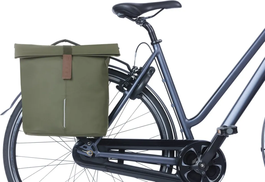 Basil City Dubbele Fietstas 32L - Moss Green