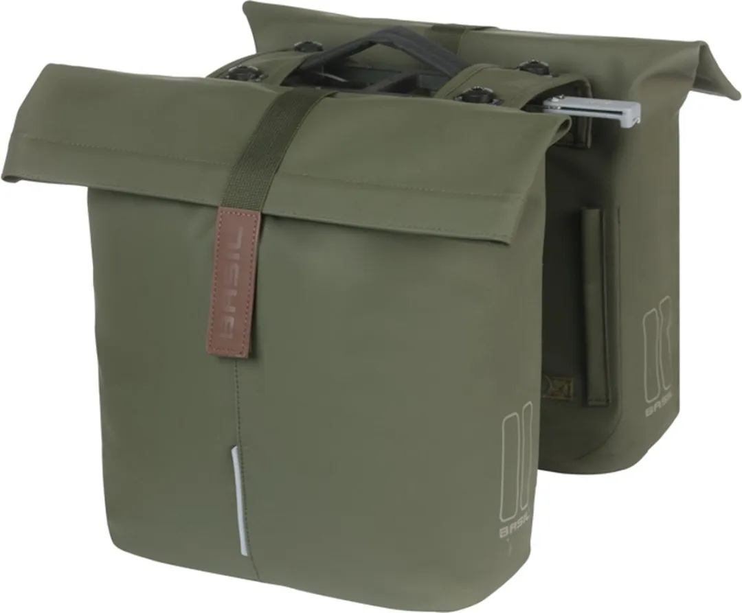 Basil City Dubbele Fietstas 32L - Moss Green