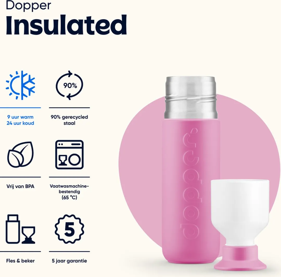 Dopper Insulated 6859 Drinkfles 350ml - Pelican Pink