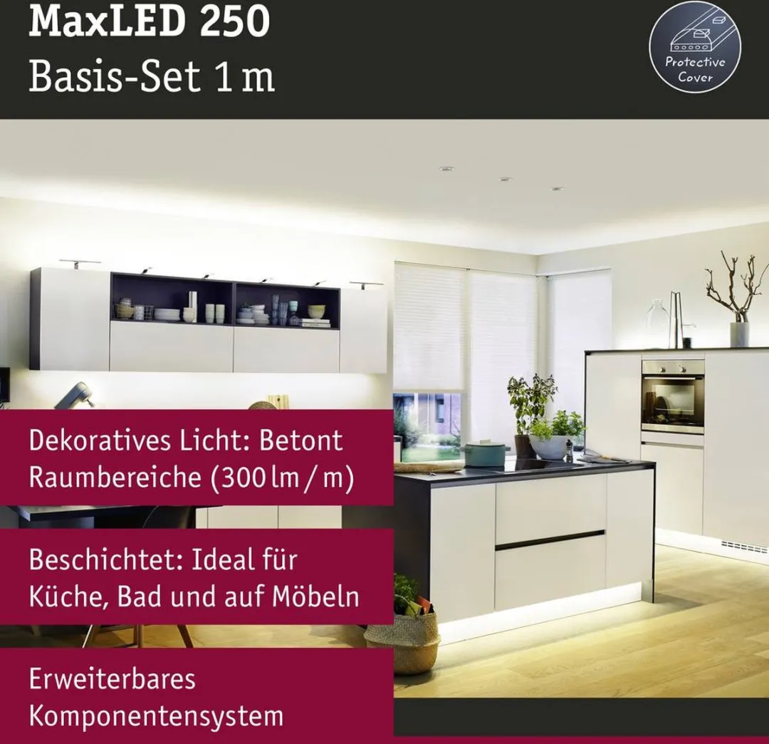 Paulmann MaxLED 250 LED-strip Warmwit 100cm - Zilver