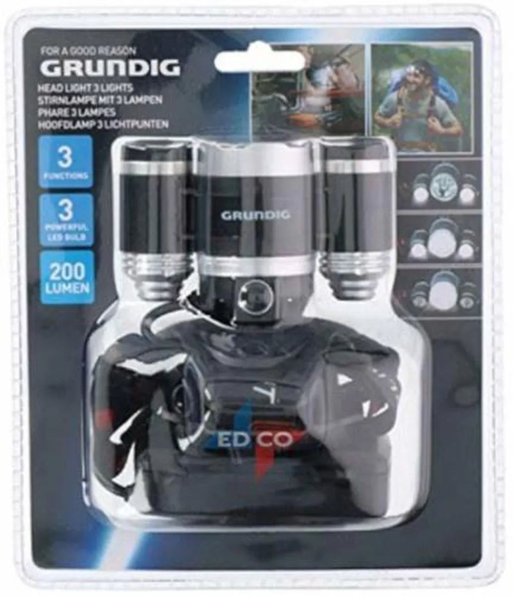 Grundig Hoofdlamp 3 LED 200 Lumen